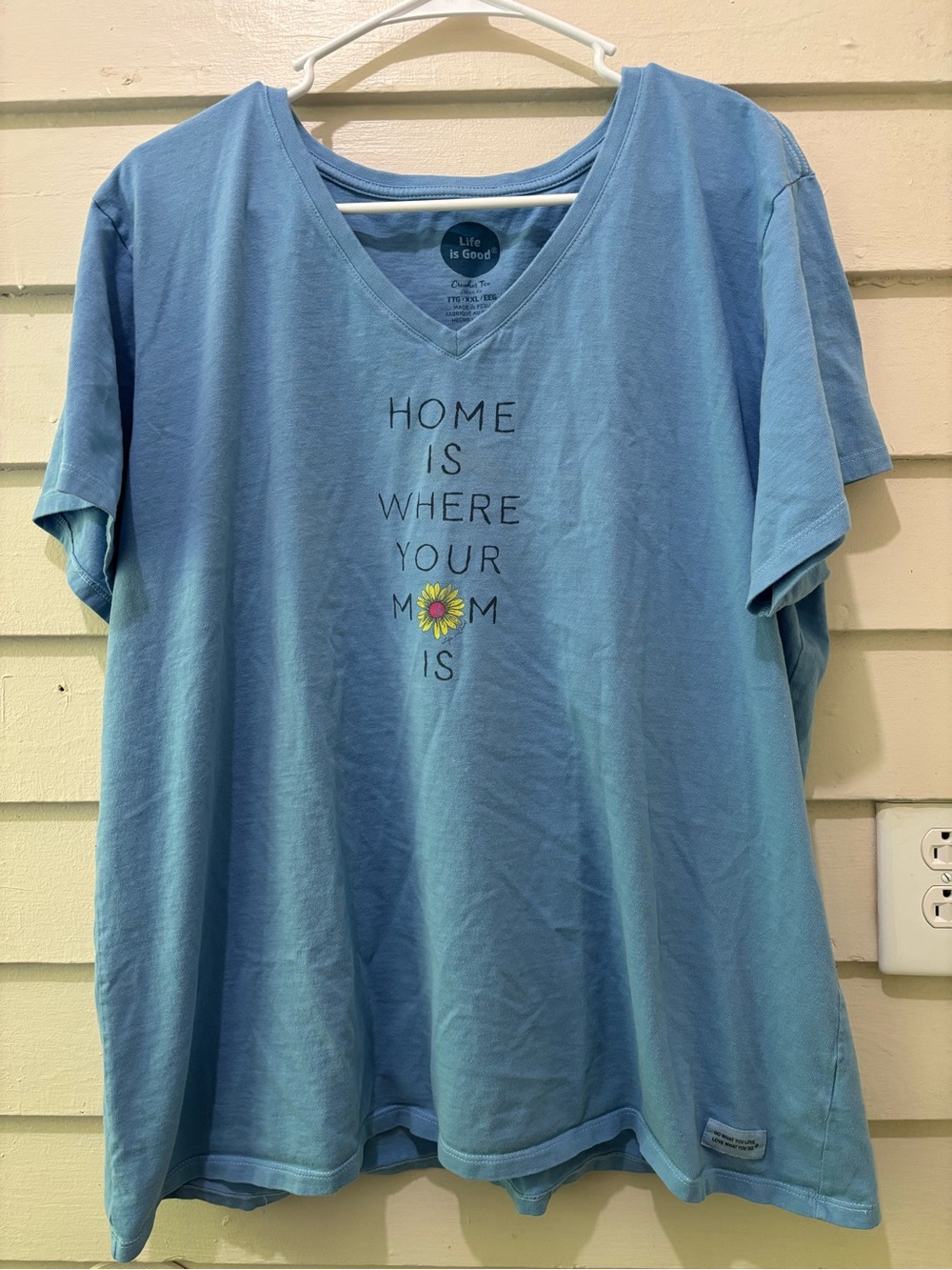 Life is Good “Home is Where Your Mom Is” Sunflower Plus Size Tee Shirt